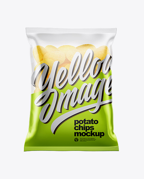 Download Clear Bag With Potato Chips Mockup in Bag & Sack Mockups on Yellow Images Object Mockups