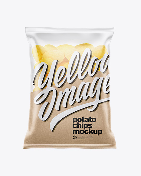 Download Clear Bag With Potato Chips Mockup in Bag & Sack Mockups on Yellow Images Object Mockups