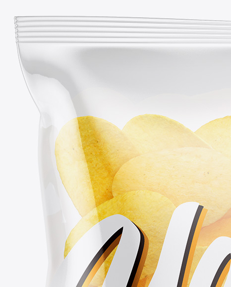 Clear Bag With Potato Chips Mockup   Free Download Images High Quality