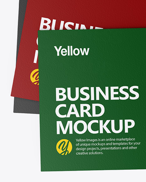 Three Paper Business Cards Mockup PSD #2