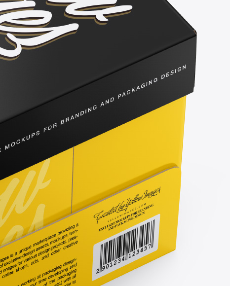 Download Paper Box Mockup In Box Mockups On Yellow Images Object Mockups PSD Mockup Templates