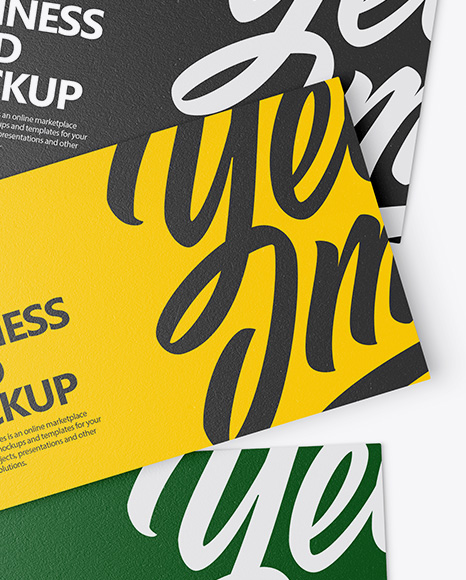 Three Textured Business Cards Mockup PSD #1