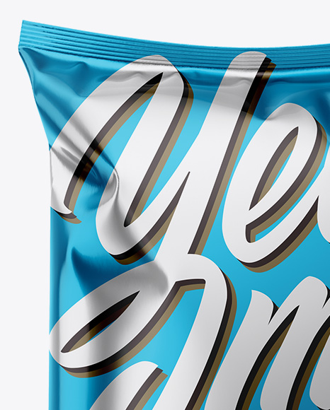 Metallic Snack Package Mockup PSD #2