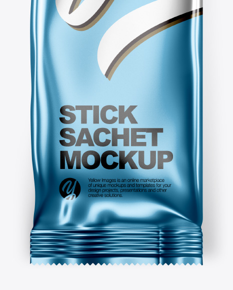 Download Metallic Sachet Stick Mockup In Flow Pack Mockups On Yellow Images Object Mockups PSD Mockup Templates