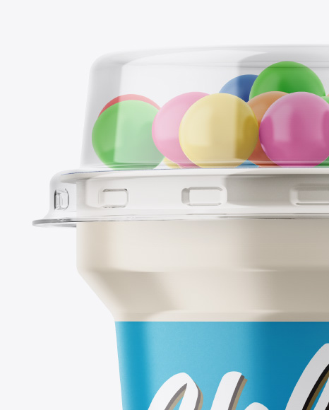 Plastic Cup with Sweets Mockup PSD #3