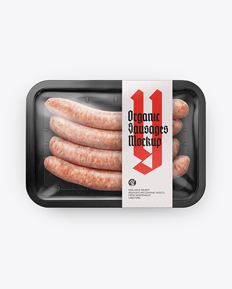 Plastic Tray With Sausages Mockup PSD #2
