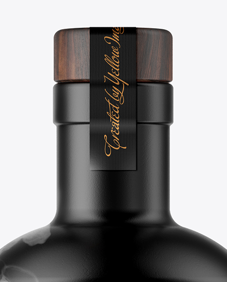 Ceramic Bottle with Wooden Cap Mockup PSD #6