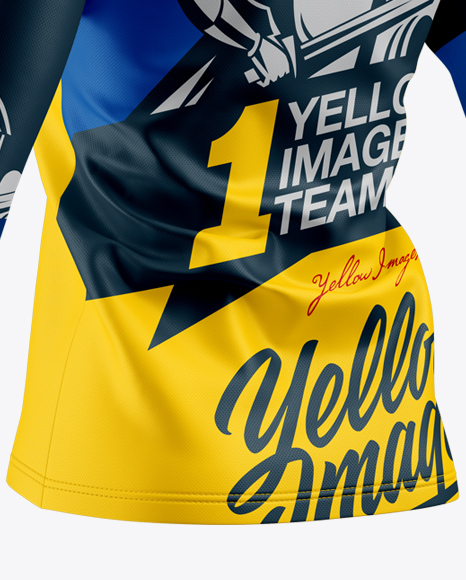 Download Women S Trail Jersey 3 4 Sleeve In Apparel Mockups On Yellow Images Object Mockups