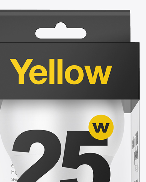 Download Led Bulb In Box Mockup In Object Mockups On Yellow Images Object Mockups