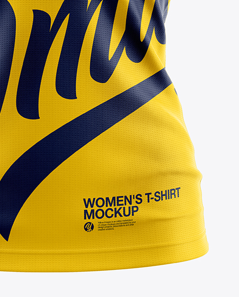 Women S T Shirt Mockup In Apparel Mockups On Yellow Images Object Mockups