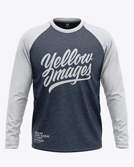 Download Mens Heather Long Sleeve T Shirt Front Half Side View ...