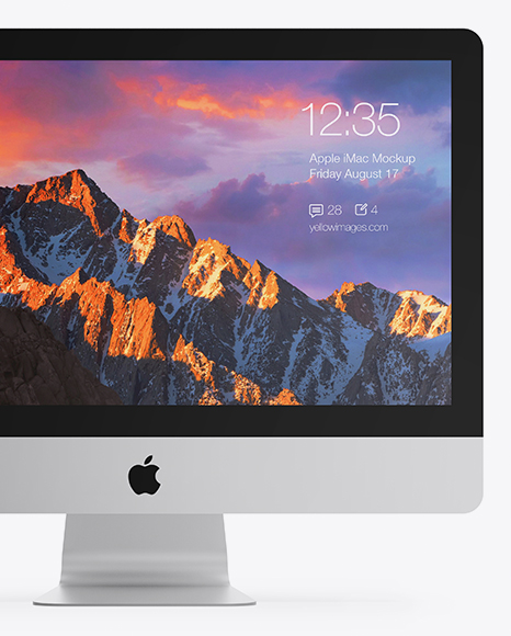 Download 21 5 Apple Imac Mockup In Device Mockups On Yellow Images Object Mockups PSD Mockup Templates