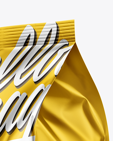 Matte Metallic Food Bag Mockup PSD #2