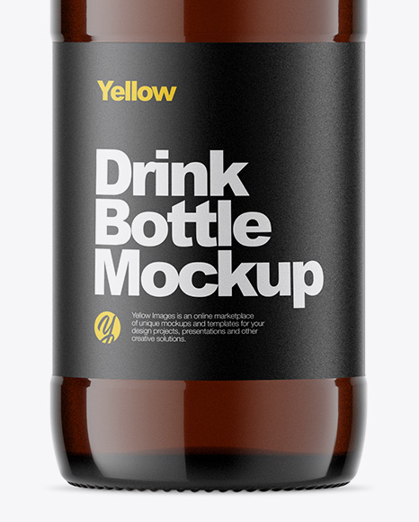 Amber Glass Drink Bottle Mockup PSD #7