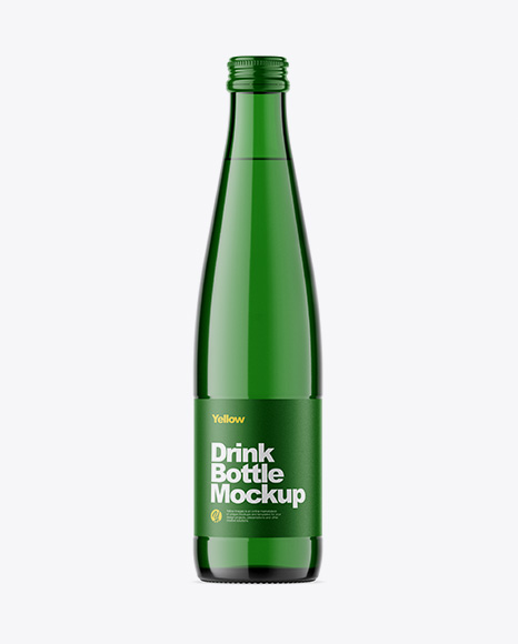 Green Glass Drink Bottle Mockup PSD #2