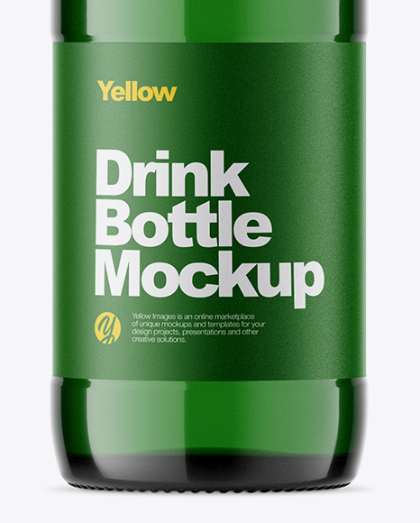Green Glass Drink Bottle Mockup PSD #7