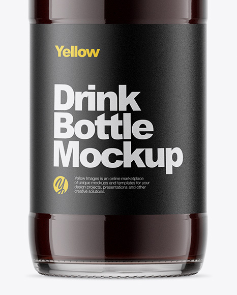 Clear Glass Dark Drink Bottle Mockup PSD #7
