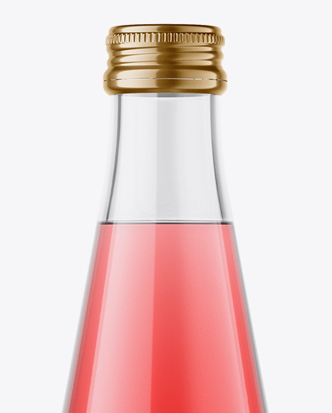 Clear Glass Pink Drink Bottle Mockup PSD #1