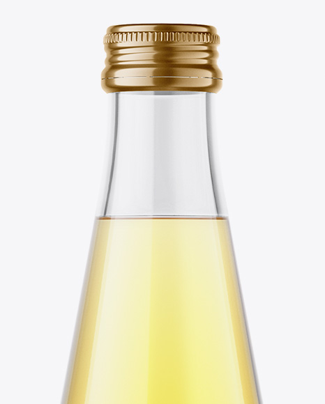 Clear Glass Yellow Drink Bottle Mockup PSD #1