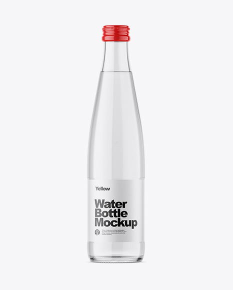 Clear Glass Water Bottle Mockup PSD #2