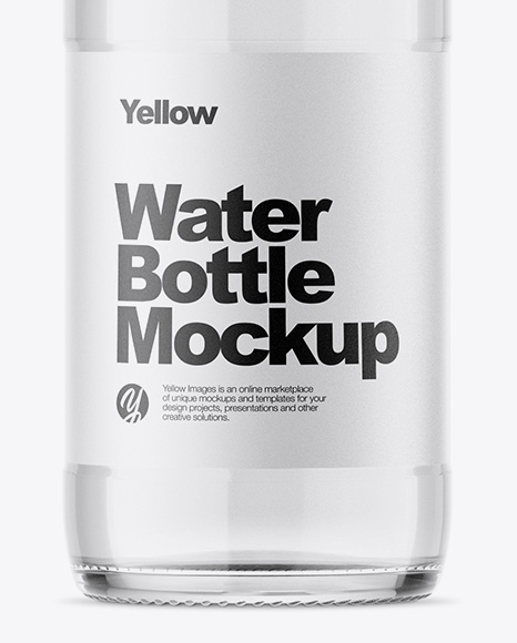 Clear Glass Water Bottle Mockup PSD #7