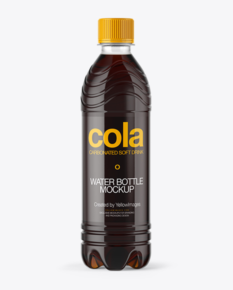 PET Bottle with Cola Mockup