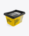 500g Glossy Butter Tub Mockup - Halfside View (High-Angle Shot) on