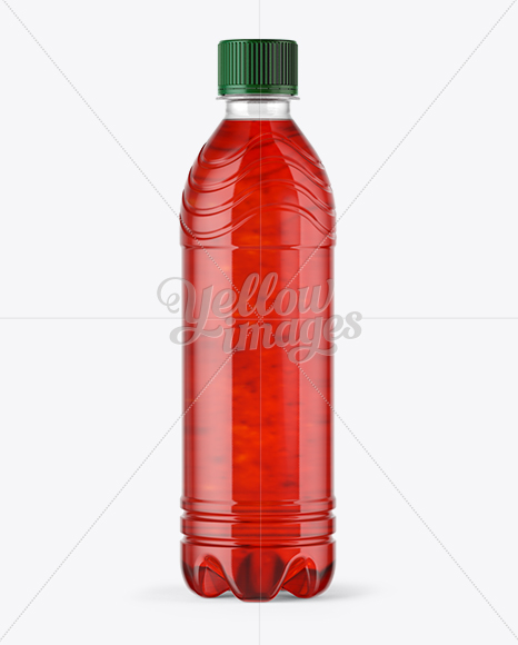 PET Bottle with Red Juice Mockup PSD #3