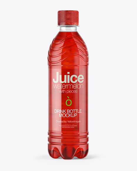 PET Bottle with Red Juice Mockup PSD #4