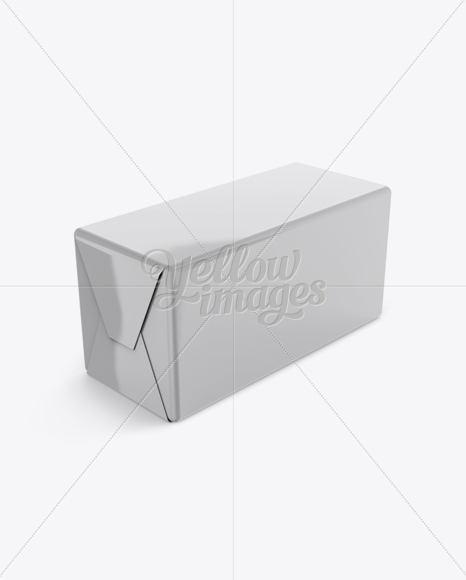 Download 250g Butter Block In Metallic Foil Wrap Mockup Front Top Side Views In Packaging Mockups On Yellow Images Object Mockups PSD Mockup Templates