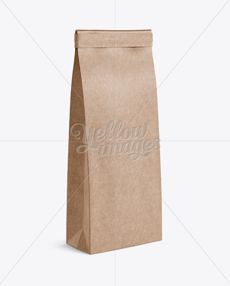 Kraft Paper Bag W A Kraft Paper Tin Tie Mockup Halfside View In Bag Sack Mockups On Yellow Images Object Mockups