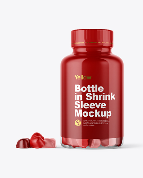 Download Plastic Bottle with Gummies Mockup in Bottle Mockups on Yellow Images Object Mockups