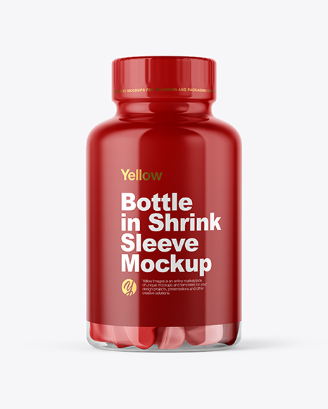 Plastic Bottle with Gummies Mockup