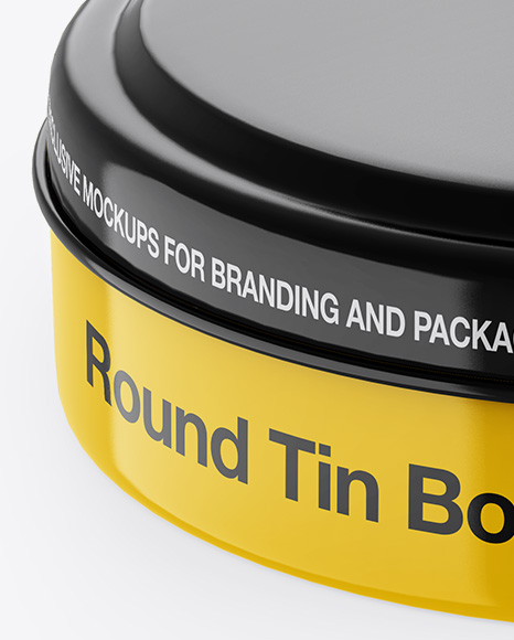 Glossy Round Tin Box Mockup PSD #3