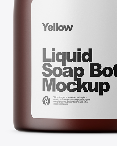 Amber Frosted Liquid Soap Bottle Mockup PSD #1