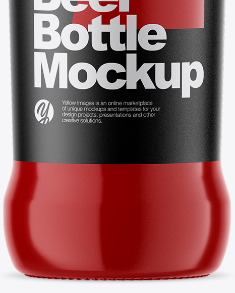 Glossy Ceramic Beer Bottle Mockup PSD #1