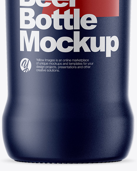 Matte Ceramic Beer Bottle Mockup PSD #1