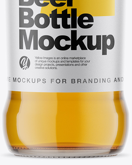 Clear Glass Bottle With Lager Beer Mockup PSD #1