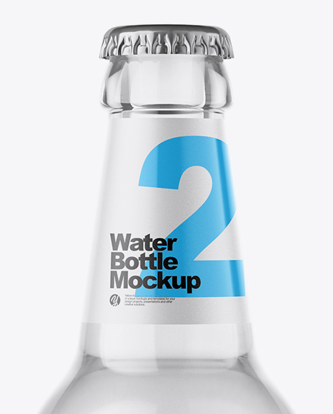Clear Glass Bottle With Water Mockup PSD #2