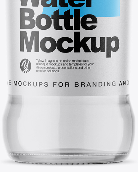 Clear Glass Bottle With Water Mockup PSD #1