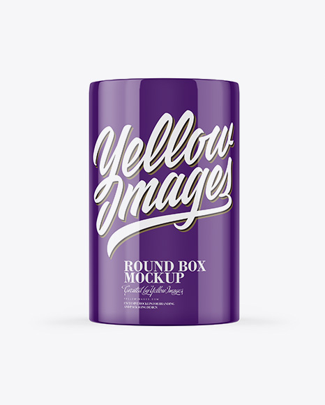 Download Glossy Round Box With String Mockup In Box Mockups On Yellow Images Object Mockups PSD Mockup Templates