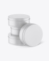 Four Matte Round Tin Boxes Mockup - Free Download Images High Quality