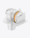 Coffee Cup with Donut in Holder Mockup