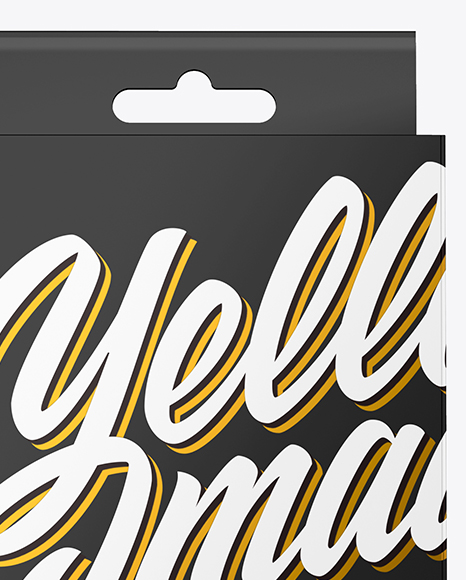 Paper Box with Hang Tab Mockup PSD #2