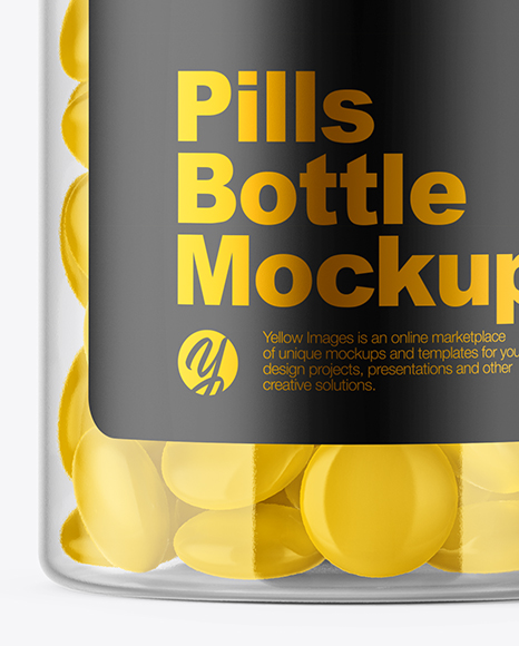 Clear Pills Bottle Mockup PSD #1