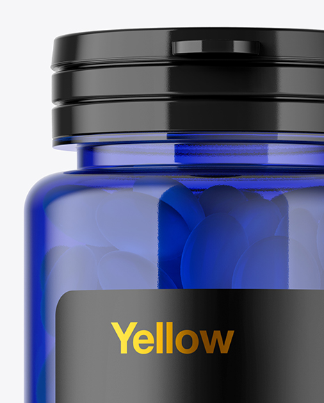 Blue Pills Bottle Mockup PSD #2