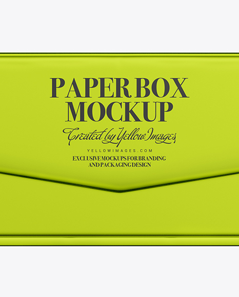 Metallized Paper Box Mockup on Yellow Images Object Mockups