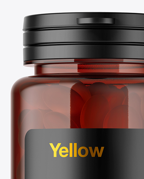 Amber Pills Bottle Mockup PSD #2