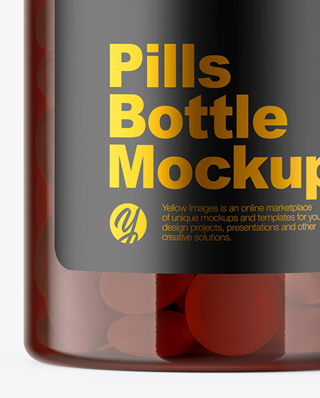 Amber Pills Bottle Mockup PSD #1