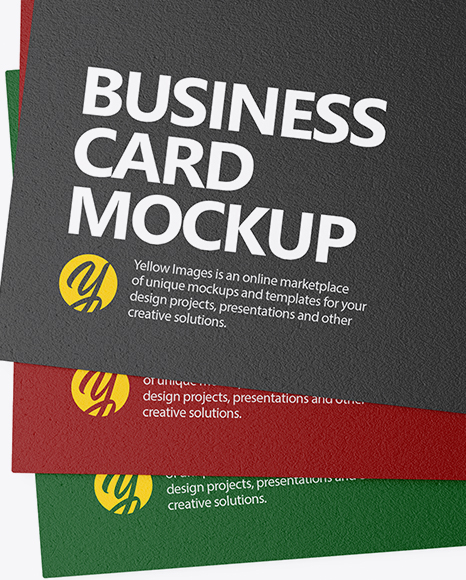 Three Textured Business Cards Mockup PSD #2